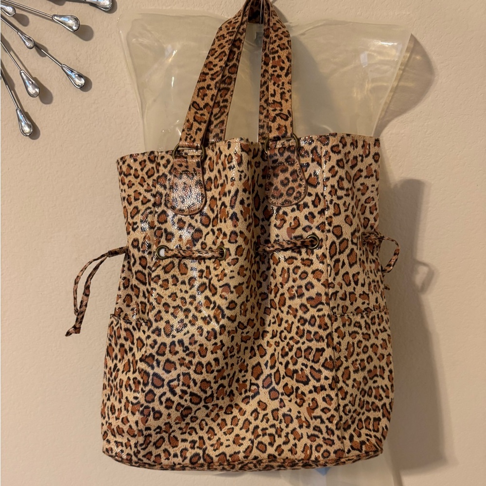 Neiman Marcus Leopard Print Tote Bag - Brown, Black, Tan